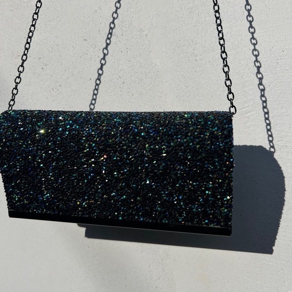Small black and blue sparkly evening purse - Picture 2 of 10